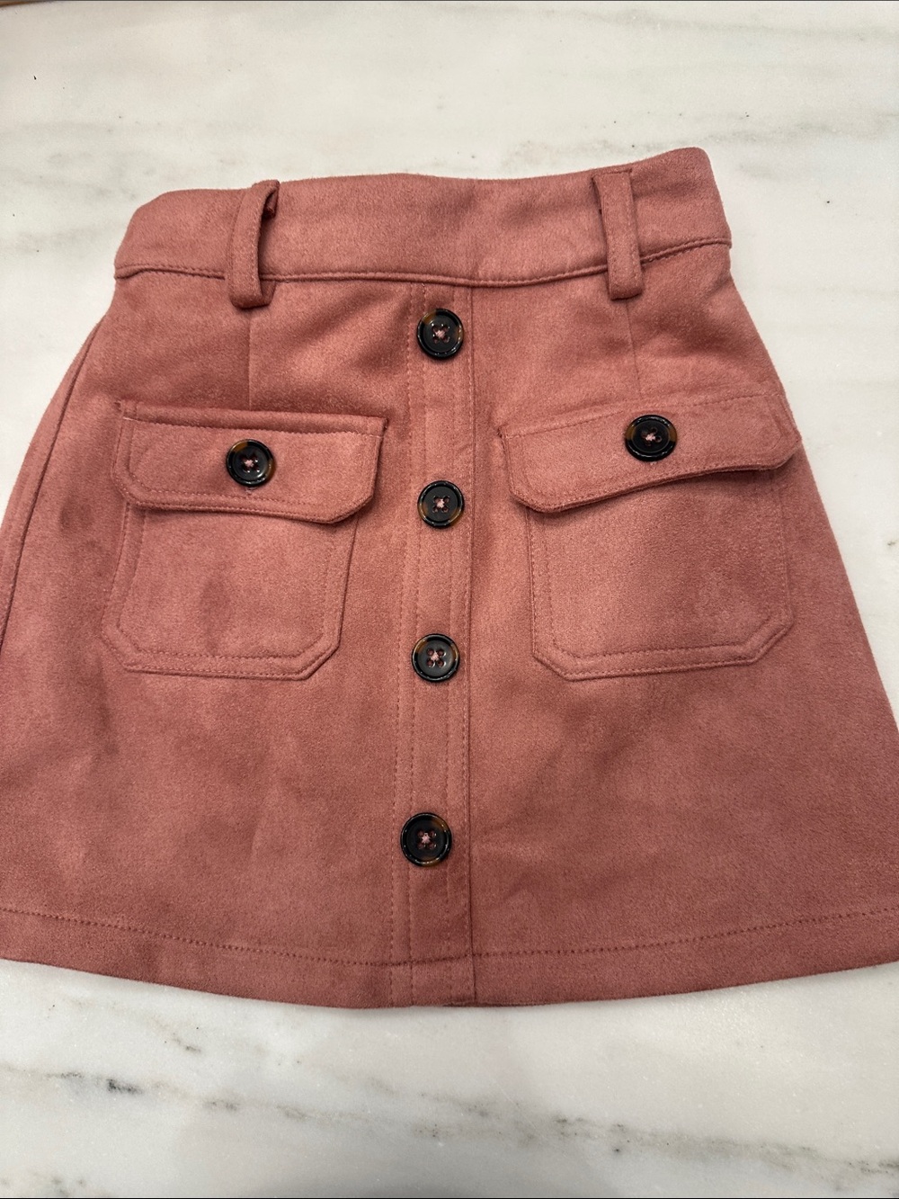 A Loves A Girl size 5 Button-Front Pocket A-Line Skirt in Dusty Rose. New